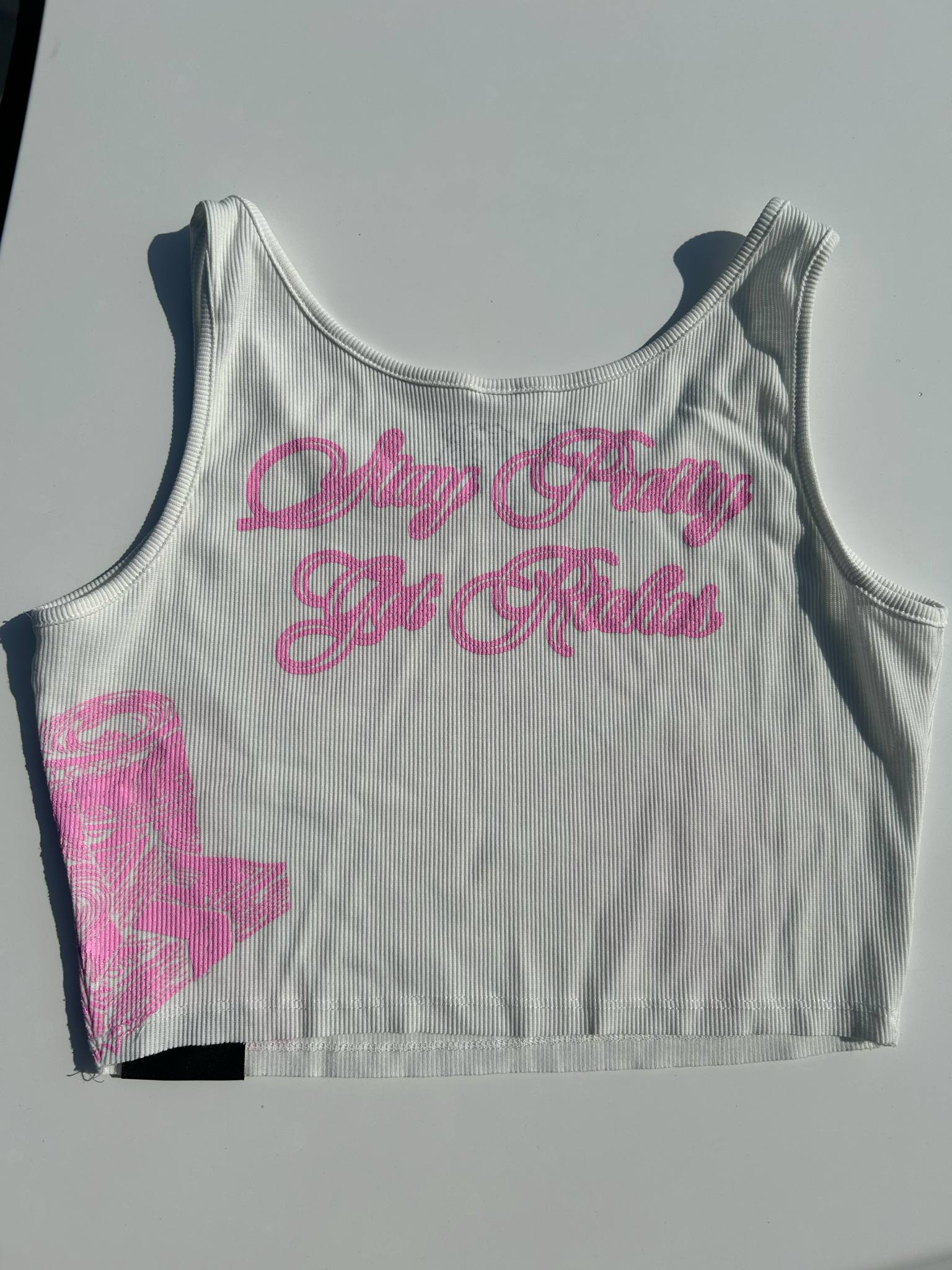 Stay Pretty Get Riches Crop Tank - WHITE